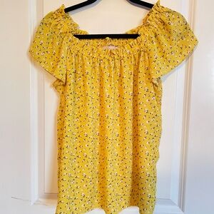 Philosophy Yellow Floral Off-Shoulder Top